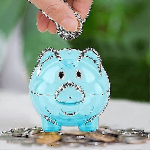 Spargris Transparenta Pengaburkar Godisburk blå