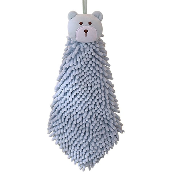 3 stk. Chenille Håndklæder - Små Håndklæder med Hængeløkke, Super Bløde Chenille Kugle Håndklæder, Tykt Mikrofiber Håndklæde til Køkken og Badeværelse