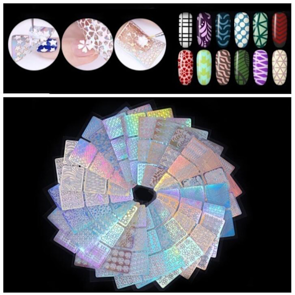 12 kpl ontto kynsitarra Tyylikäs itseliimautuva manikyyritarra nail art
