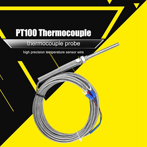M8 gevind PT100 platinmodstand termoelement 50 mm probe temperatursensor ledning 0-400 ℃ (5 m)