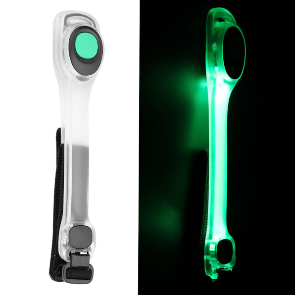 Reflekterende sikkerhetsbeltearmstropp LED-lysarmbånd for utendørs nattsykling (grønn)