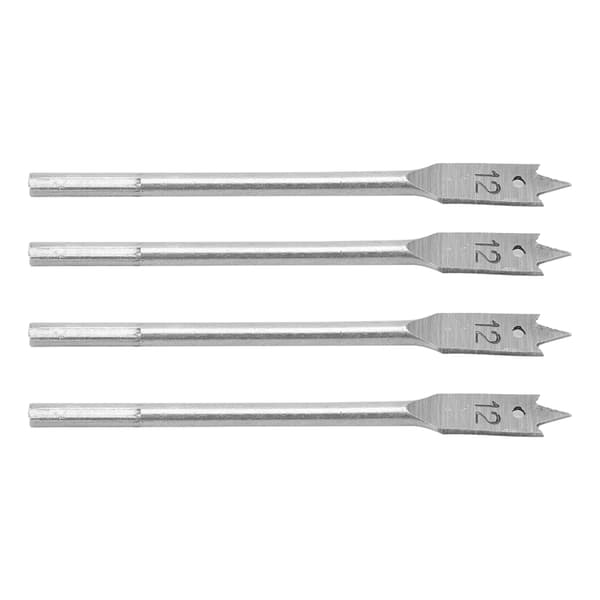 4 stk. Spade Bor Bitsæt Paddle Flade Bits Højkarbonstål Træbearbejdning Håndværktøj Hardware 12mm