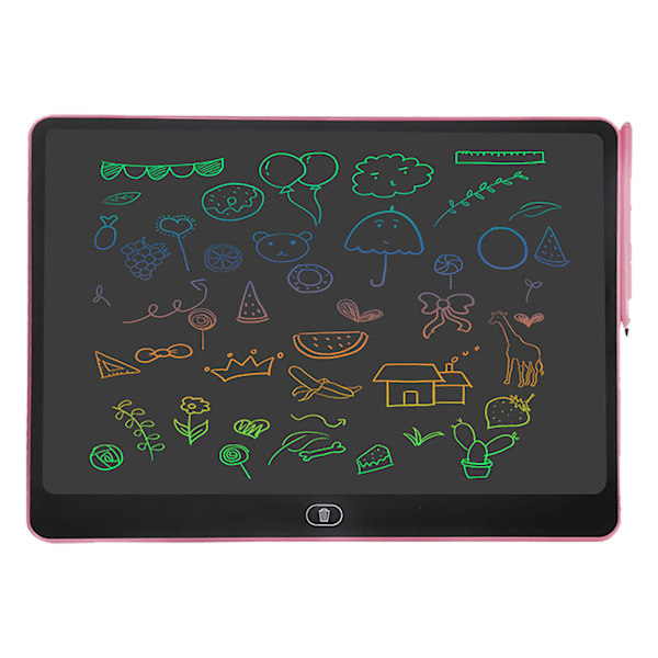 16 tuuman elektroninen LCD-kirjoitustaulu, värikäs piirustus Doodle -taulu, tabletti ulkoilmatkalle, vaaleanpunainen