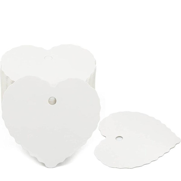 100 Kraftpapper Hjärtformade Etiketter, Presentetiketter, Bagageetiketter, Tomma Etiketter, för Bröllop, Födelsedag, Bagage