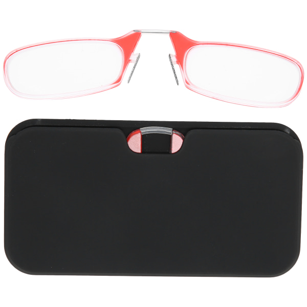 Letvægts næseklemme Armløse briller Unisex Mænd Kvinder Ældre Læsebriller Briller +300 Rød