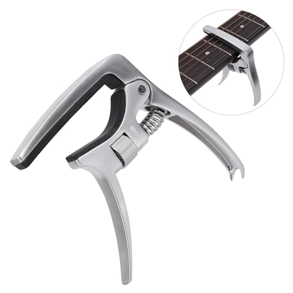 Metal Justerbar Clamp Key Akustisk Guitar Capo Til Tonejustering