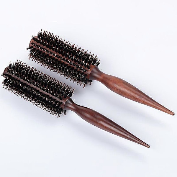 Naturlig børstehårbørste rund sylinder for krøllete DIY stylingverktøy 0562-M