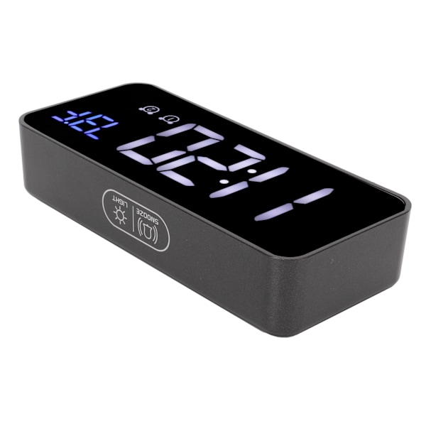 LED Digital Väckarklocka Termometer med Snooze USB Laddning Sovrum Kontor DekorationSvart