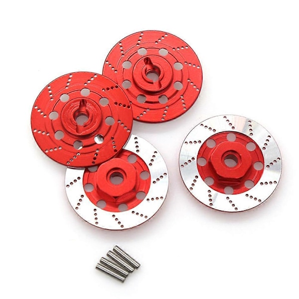 4 st Metall Bromsskiva Hex Adapter för 1/10 Sakura D4 RC Bil, Röd