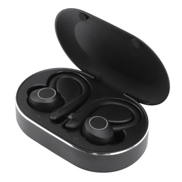 Bluetooth kuulokkeet vedenpitävät stereomelua vaimentavat langattomat nappikuulokkeet mikrofonin korvakoukulla ajamiseen Sports Travel Musta