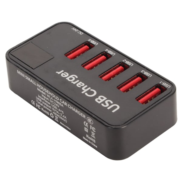 USB-opladningsstation 48W 5-port skrivebords-USB-oplader med strømadapter USB-opladningshub til telefon, bærbare computere, tablet 100-240V AU-stik