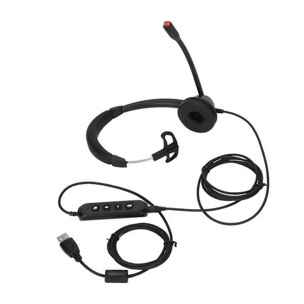 3,5 mm forretningsheadset 4-seksjoners enkelt 3,5 mm plugg monoaural telefonheadset med USB lydkort mikrofon demping volum demping