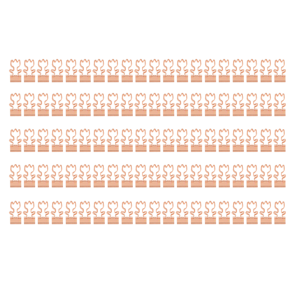 100 st roséguld ihåliga långsvansbindare pappersklämmor Vacker blomform ihålig brevpappersklämma