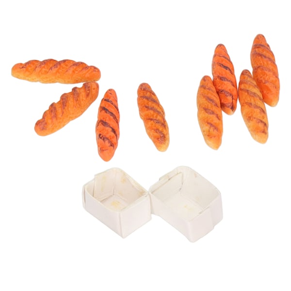 40 stk. dukkehus miniature brød høj simulation sikker harpiks materiale dukkehus brød med 10 baser til børns gaver