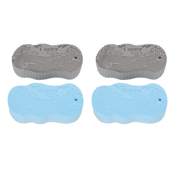 4 st Exfolierande badsvamp Mjuk PVA Konkav och konvex texturdesign 3D duschsvamp med snöre för babyvuxen