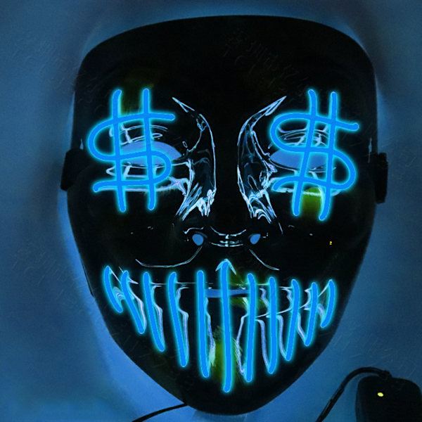 Halloween LED Cosplay -naamio EL-johtovalo naamio Halloween-festivaaliin