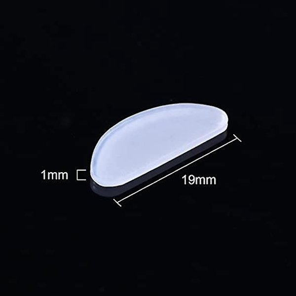 Liukumattomat silikoniset nenätyynyt silmälaseihin - 10 paria (läpinäkyvä, 1 mm)