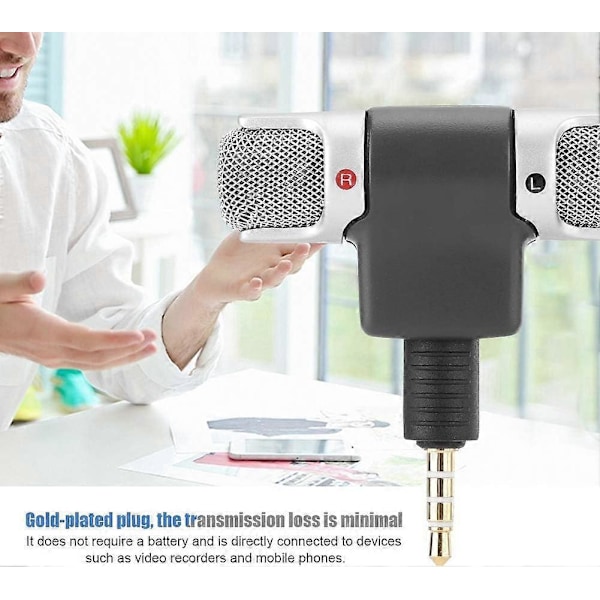 Trådløs Mikrofon Optagelse 3.5mm Mini Mic Digital Stereo Mikrofon Plug And Play Mic
