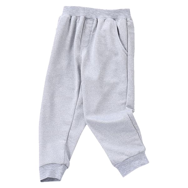 Børne-sweatpants Elastisk talje Løs pasform Unisex Afslappede lange bukser med sidelommer Grå 80