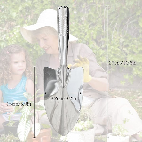 Hagespade i rustfritt stål - håndspade for planting, omplanting, luking og graving