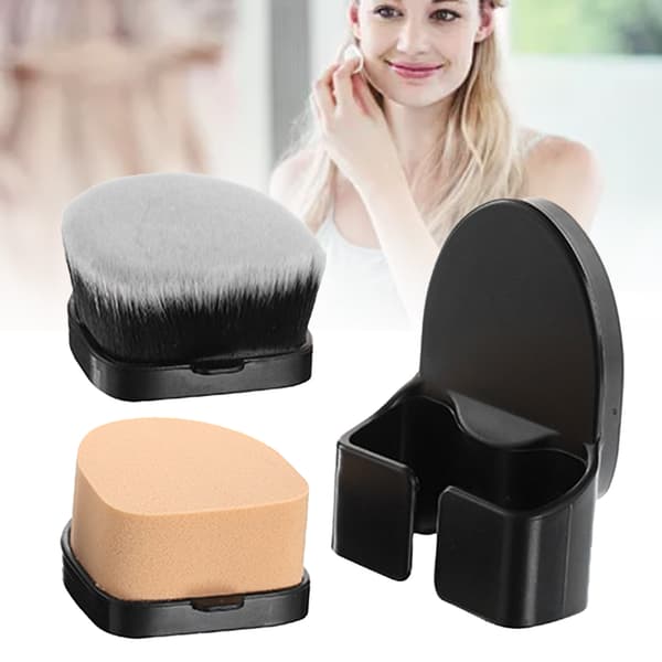 Multifunktionel Foundation Makeup Børste Elastisk Kosmetisk Pudderbørste Makeup Værktøj Sort