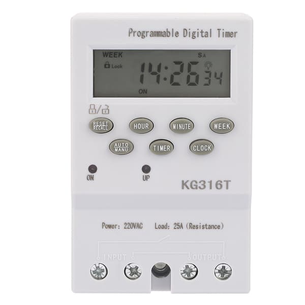 KG316T 220V Mikrodator Tidkontroll Strömbrytare Programmerbar Automatisk Digital Timer Strömbrytare