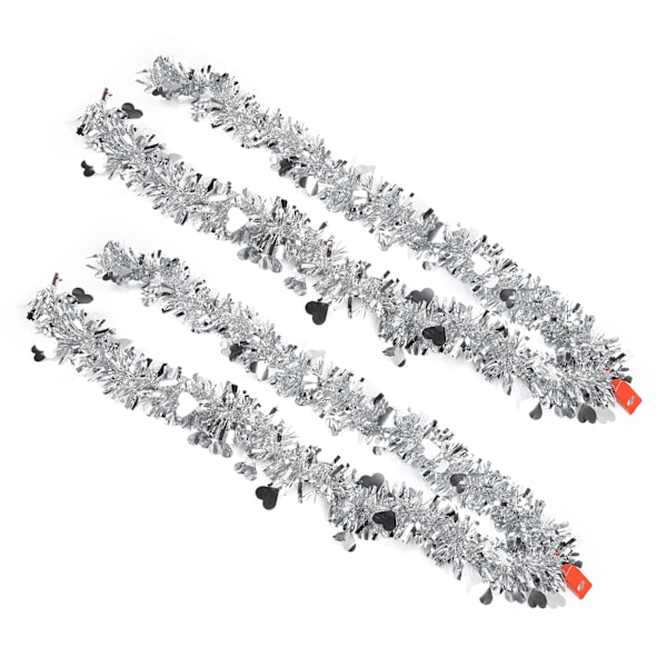 2-pack hängande banderoll med hjärtformad dekoration för födelsedag, bröllop och festtillbehör, silver