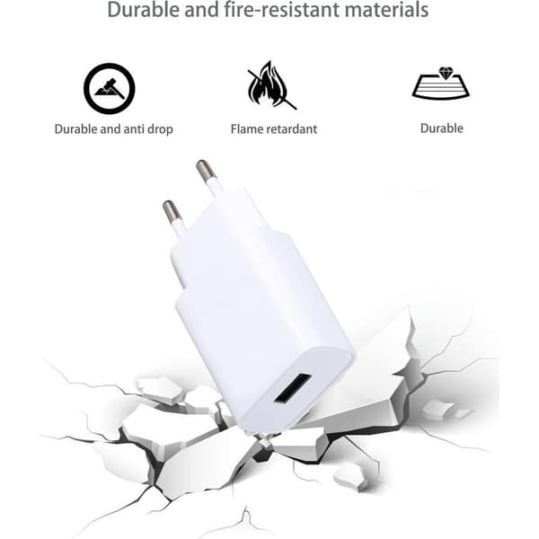 2-pak USB-oplader 5V/1A USB-stikadapter til mobiltelefon, e-læser, høretelefoner, mobiltelefon, smartwatch