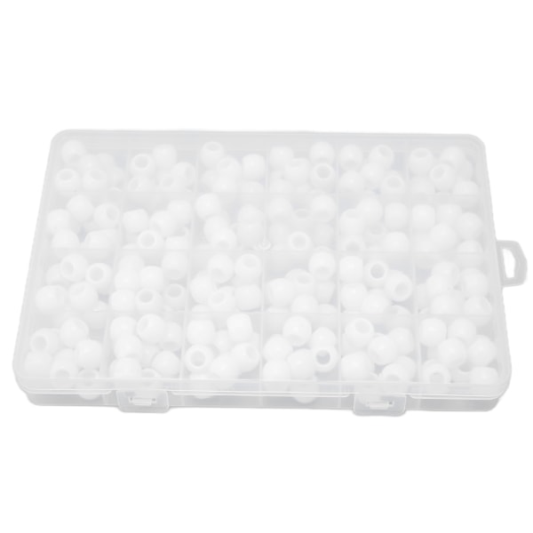 240PCS Beard Beads White Plastic Viking Deadlock Beads for Braids Ponytails Role Playing