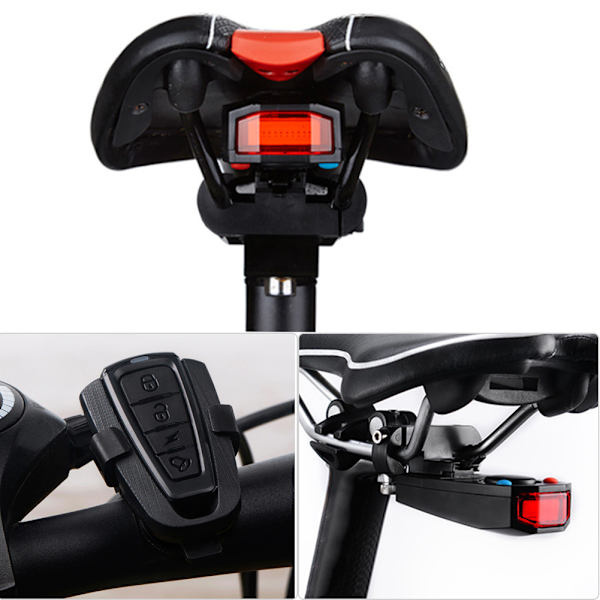 A6 USB-opladningscykel baglygte Intelligent sikkerhedsadvarsel Alarm Cykel Natkørsel Tilbehør