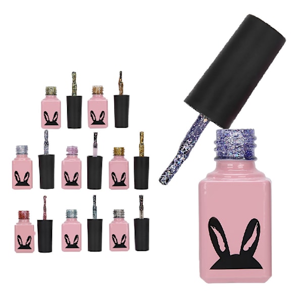 9 st Nail Gel Professionell Färgglad Nagellack Lim Set UV LED Manikyr Art Gel