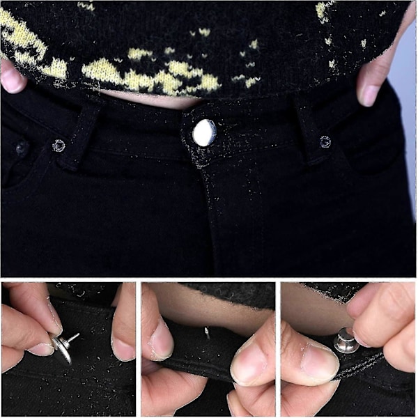 20 Sarjaa 17mm Vaihtonapit Farkkuihin Saumattomat Irrotettavat Metalliset Nepparit Denim-vaatteisiin Farkkuihin Housuihin Laukuihin A