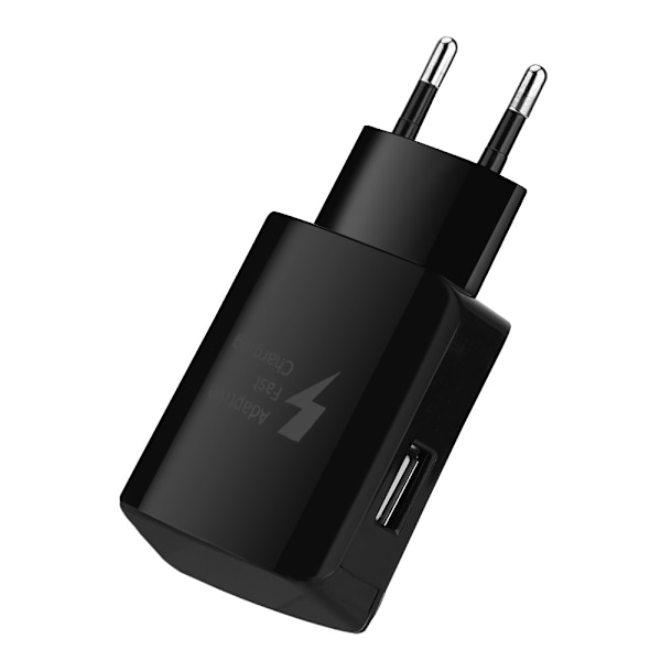 Universal QC2.0 USB-oplader EU 100-240V stik 15W hurtigoplader vægoplader til telefon (sort)