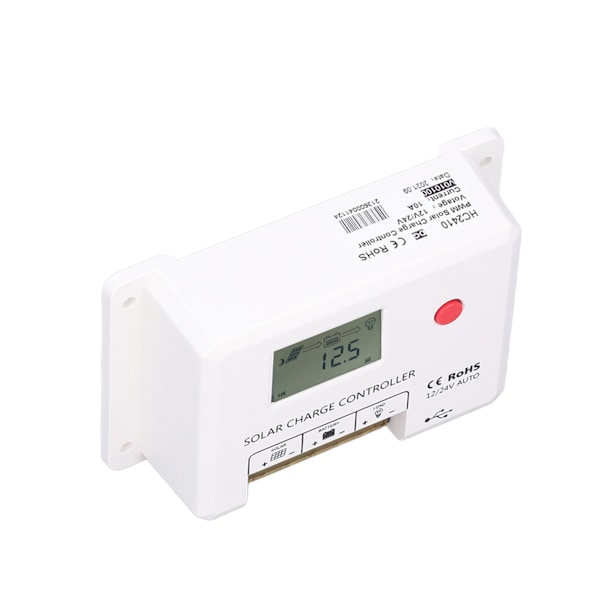 PWM-aurinkolataussäädin 10A IP32-suoja LCD-näyttö 12V/24V automaattinen tunnistus matkailuautoille tukiasemille