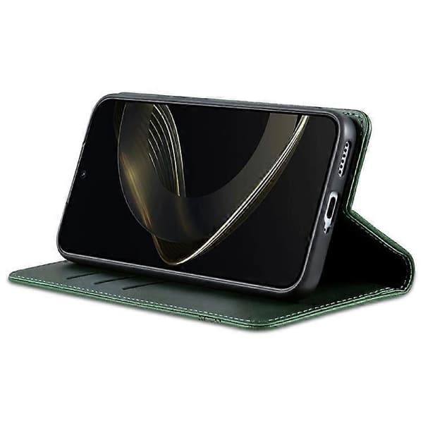 AZNS Compatible Case for Samsung Galaxy A56 5G, PU Leather Wallet Case with Cowhide Texture Green