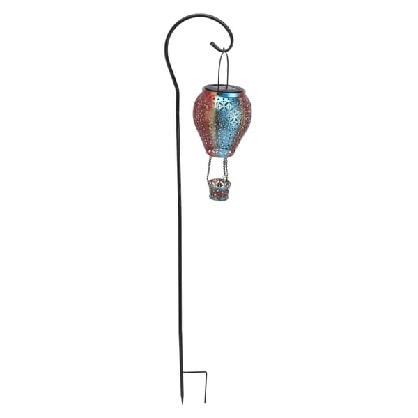 Hængende solcellelanterne retro udhulet ildballon stil varm romantisk have solcellelampe til udendørs camping baghave