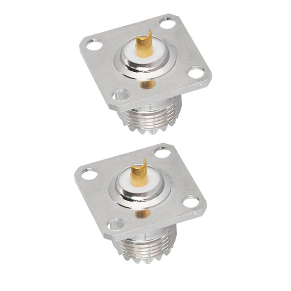 2 st UHF Hona SO239 4 Håls Socket Panel Chassi RF Koaxial Adapter Kontakt
