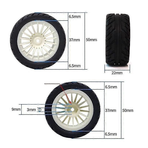 4 kpl Kumirenkaat Yhteensopiva SG1603 SG1604 SG 1603 UD1601 UD1602 UD1603 UD1604 1/16 RC Auton Päivitysosat, 2