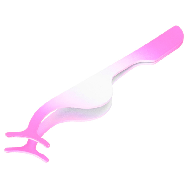 Rostfritt stål lösögonfransar Applikator Bärbar lösögonfransar Pincett Clip Makeup ToolGradient Rose Red