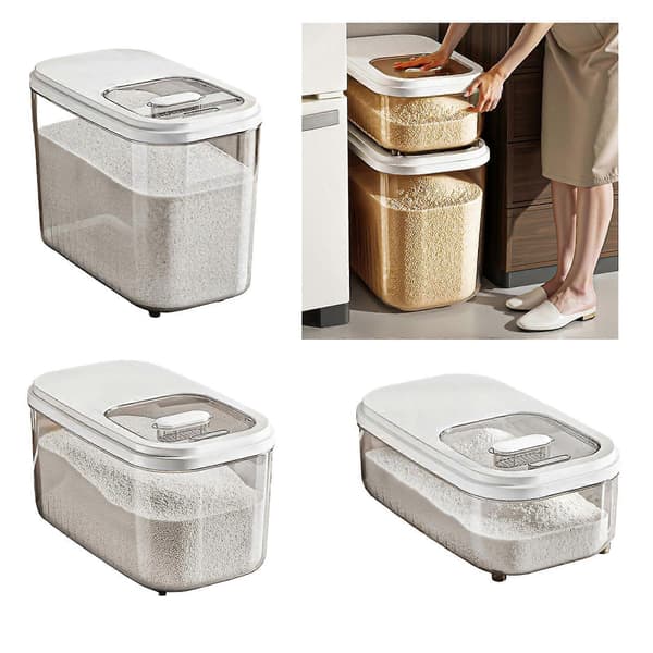 Grain Storage Container with Sliding Lid, Sealed Design for Rice, Flour, and Pet Food, Kitchen Organization Tool M M