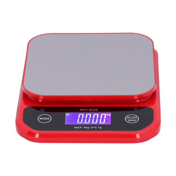 USB latausvaaka vedenpitävä keittiön leivontavaaka sähköinen painon mittaus vaaka, punainen 5kg/0,1g