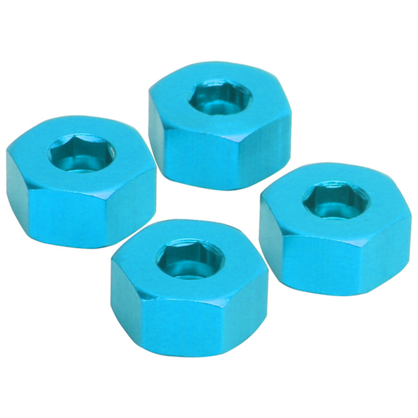 4 stk 5 mm til 12 mm kombinerhjulnav sekskantadapter tilbehør for WPL D12 1/10 RC TrucksBlue