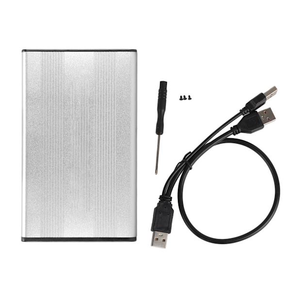 HDD-kabinett 2,5 tommer 2 TB kapasitet 480 Mbps overføringshastighet aluminiumslegering med USB2.0-overføring for Windows for VistaSilver