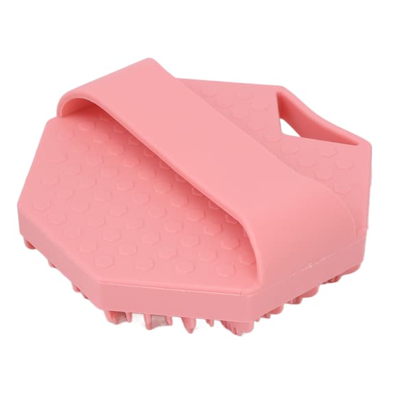 Silikon kroppsskrubber eksfolierende mild ergonomisk matkvalitets silikon badebørste med hull rosa