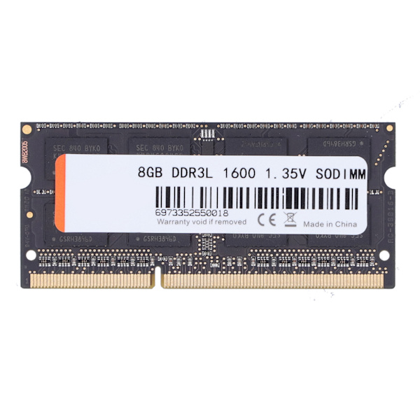 WALRAM minnekort svart for Intel/AMD bærbar PC 1600mhz PC3L‑12800 204Pin 1.35V8GB