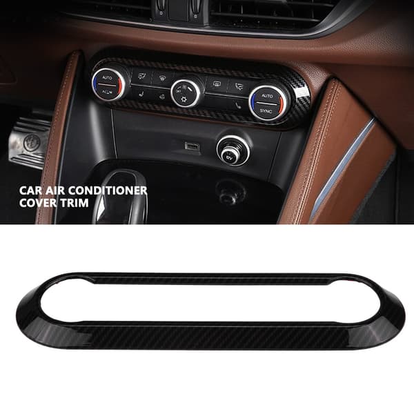 Bilens interiör luftkonditioneringsratt panelramskydd för Alfa Romeo Stelvio/Giulia