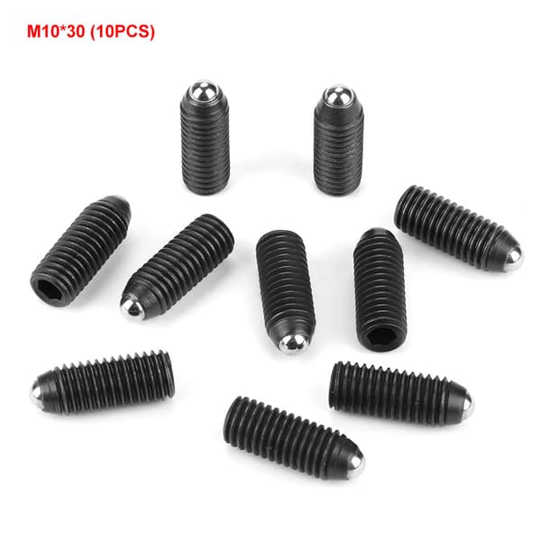 10 stk. M10 Skruegevind Hex Socket Kulstofstål Kugle Fjederstempler Sæt (M10*30)