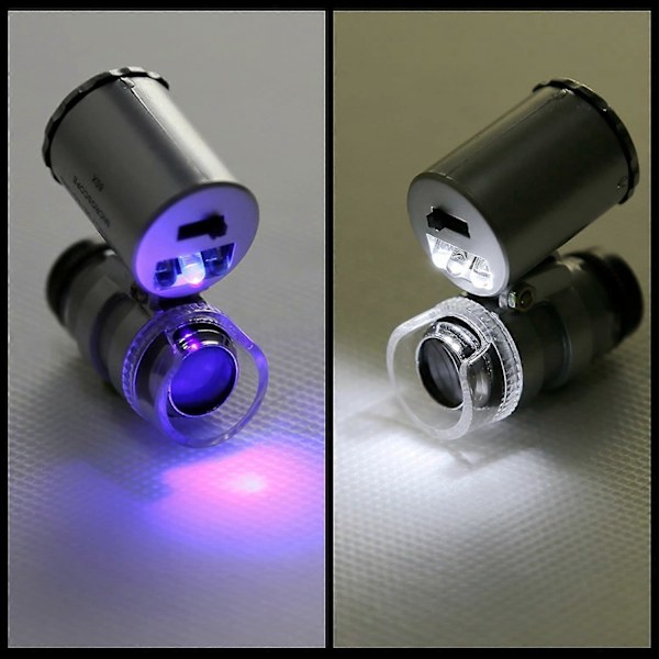 60X Mini UV LED Belyst Juvelerarlupp