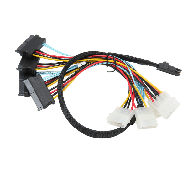 Seriel ATA-kabel 12 Gbps højhastigheds SATA8087 SFF8482 4-benet adapterlinje til transmission 0,5m / 1,64ft