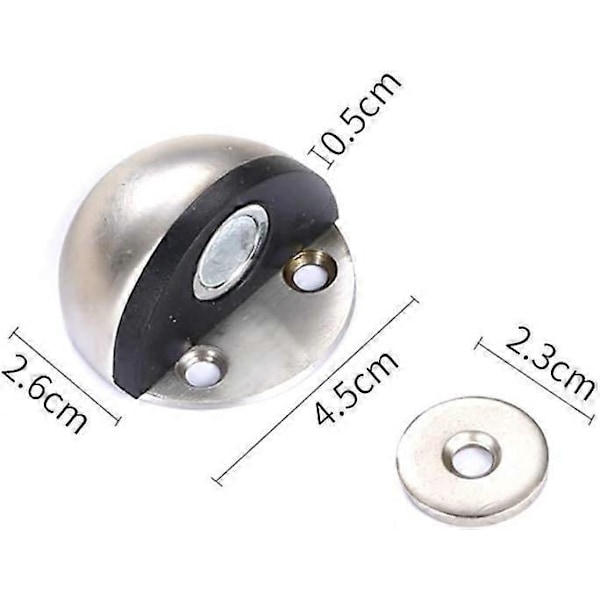 2 kpl Ovenpysäyttimiä Ruostumattomasta teräksestä Magneettinen Puolikuun Ovenpysäytin Lattiaovenpysäytin Kotiin ja Toimistoon (2 kpl)